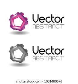 high tech colorful and grayscale abstract icon - 3d vector