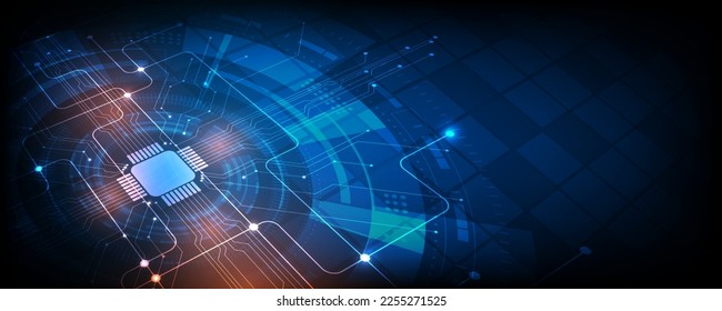 high tech computer technology circuit abstract background