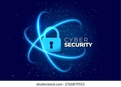 high tech cyber security digital lock background for data protection vector