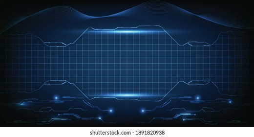 High tech digital laboratory  empty stage layout.Digital futuristic theme concept.Vector illustrations.