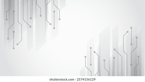 High tech digital technology design. High computer technology elements on a grey background. Sci-fi concept for presentation or banner. Abstract futuristic circuit board.
