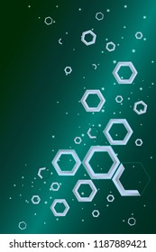 high tech digital technology and digital telecoms technology concept. hexagon elements, with geometry on dark green and blue background. vector illustration abstract  technology. 
