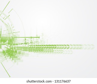 High Tech Eco Green Infinity Computer Technology Concept Background