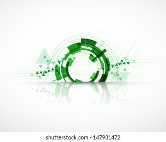 high tech eco green infinity computer technology concept background
