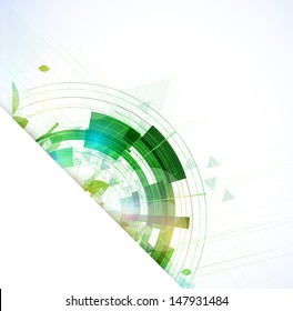 high tech eco green infinity computer technology concept background