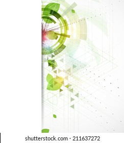 high tech eco green infinity computer technology concept background