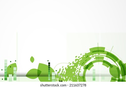 High Tech Eco Green Infinity Computer Technology Concept Background