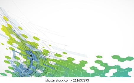 high tech eco green infinity computer technology concept background
