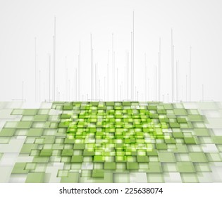 high tech eco green infinity computer technology concept background