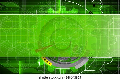 high tech eco green infinity computer technology concept background