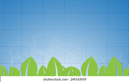 high tech eco green infinity computer technology concept background