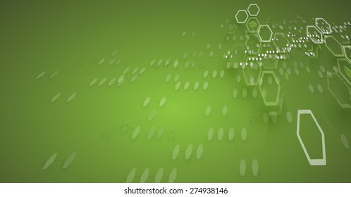 high tech eco green infinity computer technology concept background