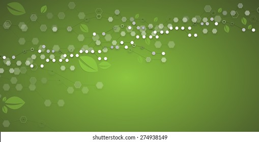 high tech eco green infinity computer technology concept background