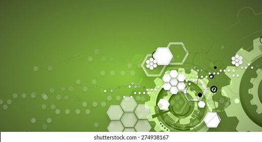 High Tech Eco Green Infinity Computer Technology Concept Background