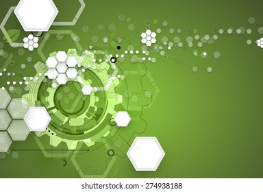 high tech eco green infinity computer technology concept background