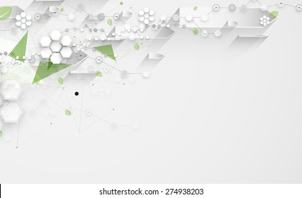 high tech eco green infinity computer technology concept background