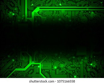 High tech electronic circuit board vector background.