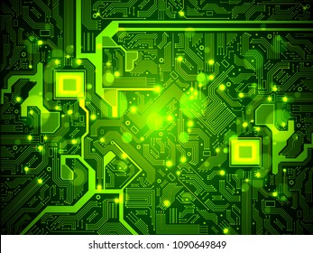 High tech electronic circuit board vector background.