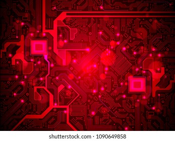 High tech electronic circuit board vector background.