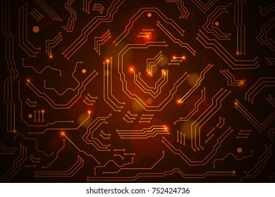 High tech electronic circuit board vector background.