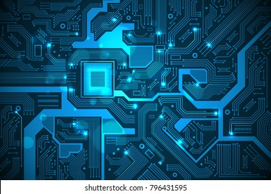 High tech electronic circuit board vector background.