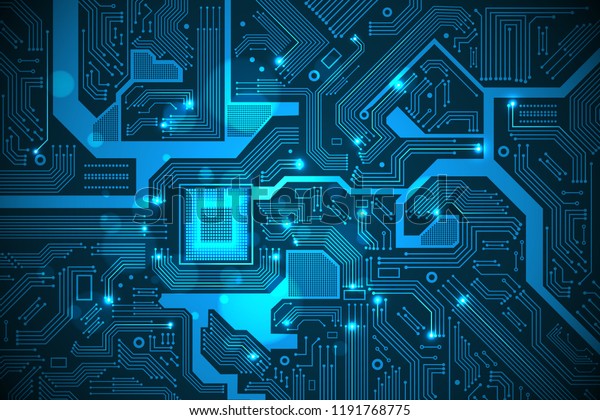 High
tech electronic circuit board vector
background.