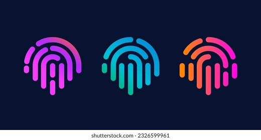 icono de impresión de dedo de alta tecnología, ilustración vectorial