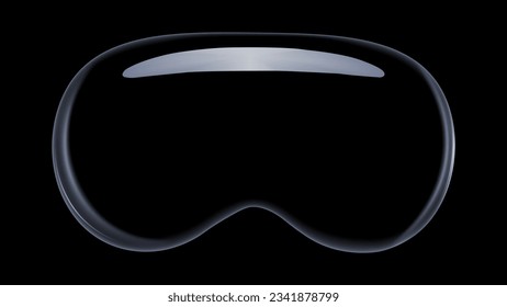 High tech futuristic technology. Virtual reality glasses innovative technology. Isolated on a black background. Vector illustration 