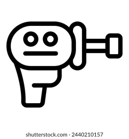 High tech gun icon outline vector. Laser handgun. Fantasy shooter weapon