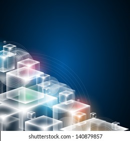 high tech infinity cube computer technology concept business background