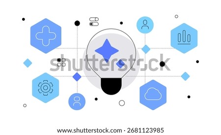 High tech and innovations. Abstract concept. Flat illustration. Vector file.