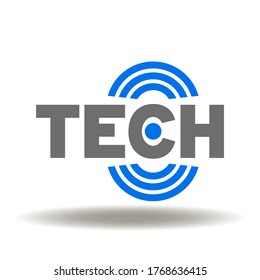 Logotipo innovador de alta tecnología. Vector de iconos de la tecnología inalámbrica de comunicación moderna. Símbolo de Internet de las cosas (IOT).
