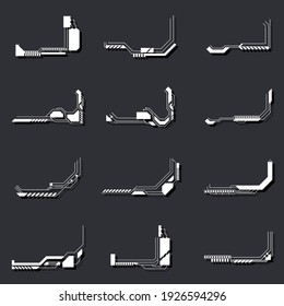 High tech interface futuristic elements vector illustration