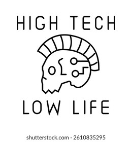 high tech low life cyberpunk line icon vector. high tech low life cyberpunk sign. isolated contour symbol black illustration