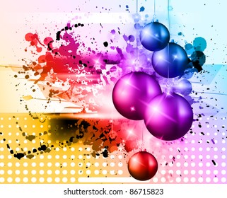 Fondo de alta tecnología para la Navidad en el arcoiris para el volante o presentación de saludos empresariales corporativos