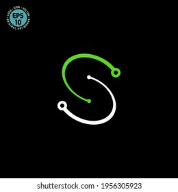 high tech S letter logo template