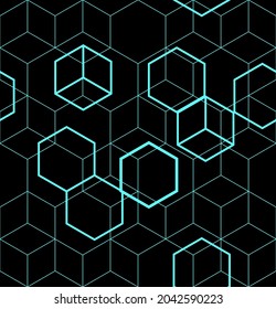 High tech seamless vector texture. Circuit board pattern in modern technology colors