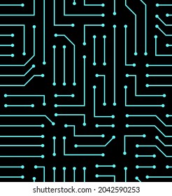 High tech seamless vector texture. Circuit board pattern in modern technology colors
