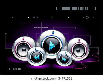 High tech sound system on modern background