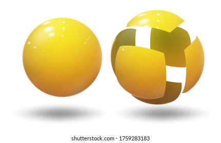 High tech sphere, ball. Industrial bubble.