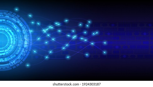High tech style circle, beam and line pattern, internet with abstract technology background.Hi-tech communication concept innovation background vector illustration