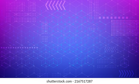 High tech technology background.  Abstract vector pattern with hexagons