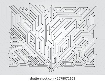 High tech technology circuit board geometric pattern. Abstract digital background with technology circuit board texture. Electronic motherboard illustration. Central Computer Processors CPU Concept.