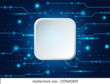 High tech technology geometric and blue background with digital data abstract