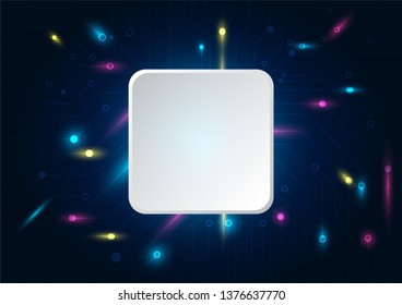 High tech technology geometric and blue background with digital data abstract
