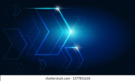 High-Tech-Technologie geometrischen und blauen Hintergrund mit digitalen Daten abstrakt