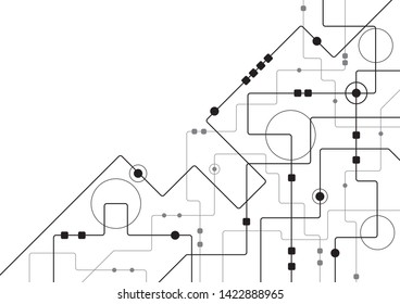 High tech technology geometric and connection system background with digital data abstract