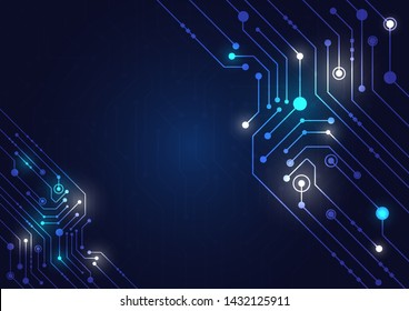 High tech technology geometric and connection system background with digital data abstract