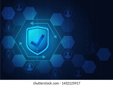 High tech technology geometric and connection system background with digital data abstract