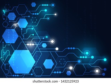 Fondo geométrico y del sistema de conexión de alta tecnología con abstracto de datos digitales